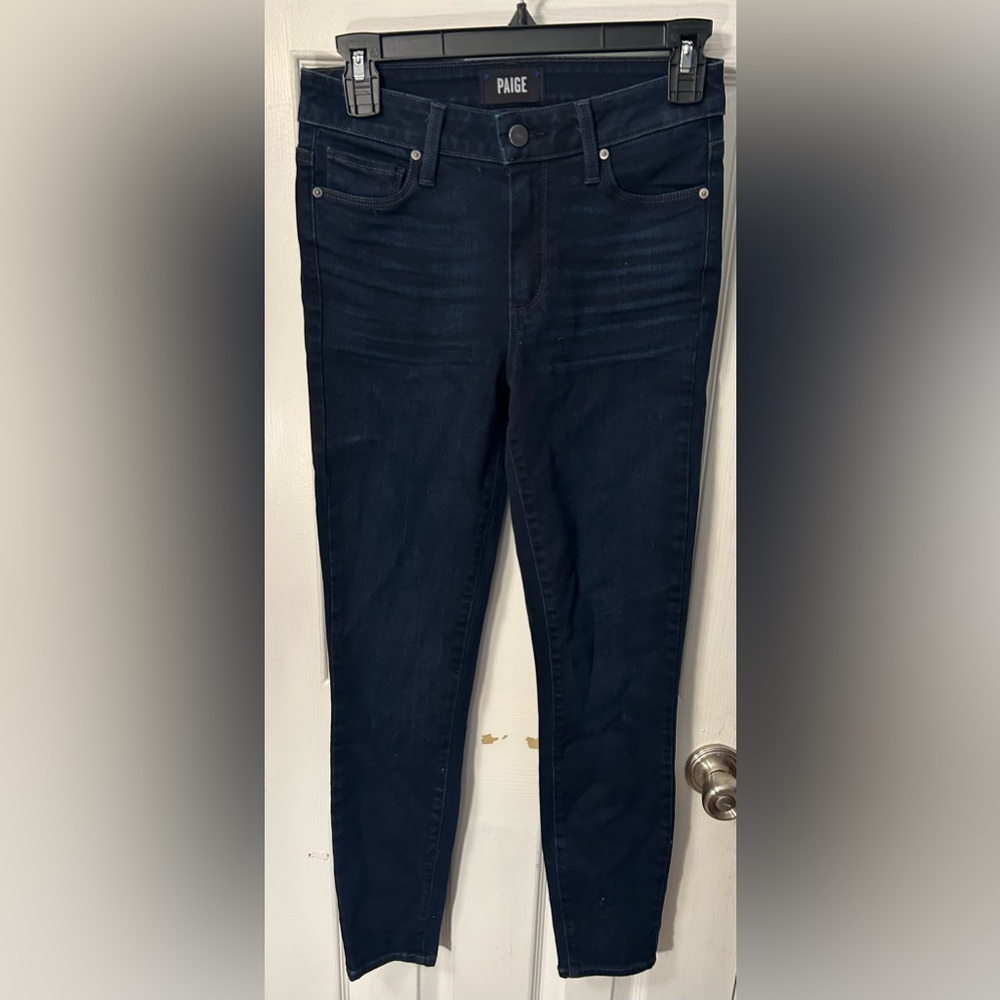 Paige Hoxton High Rise Ankle Skinny Jeans -Dark Blue Denim - Size 25 Nwtgs